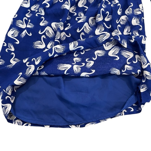 Anthropologie Porridge • Swan Getaway Blue Ivory Tie Waist Slip Skirt - Picture 4 of 8